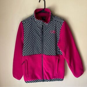 The North Face Girl’s Fleece Jacket w/Black and White Polka Dot Accents